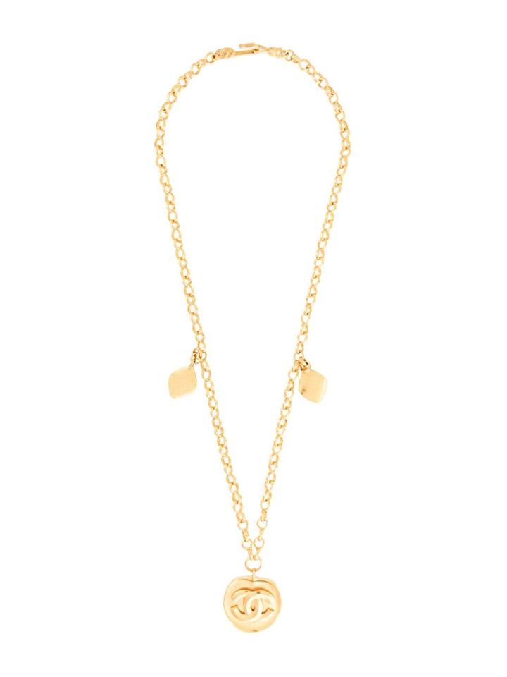 Chanel Vintage Cc Logo Necklace - Gold
