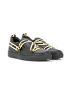 Fendi Kids Teen Logo Strap Sneakers - Black