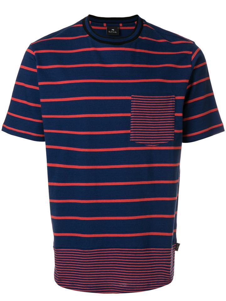 Ps By Paul Smith Multi-stripe Shirt - Blue