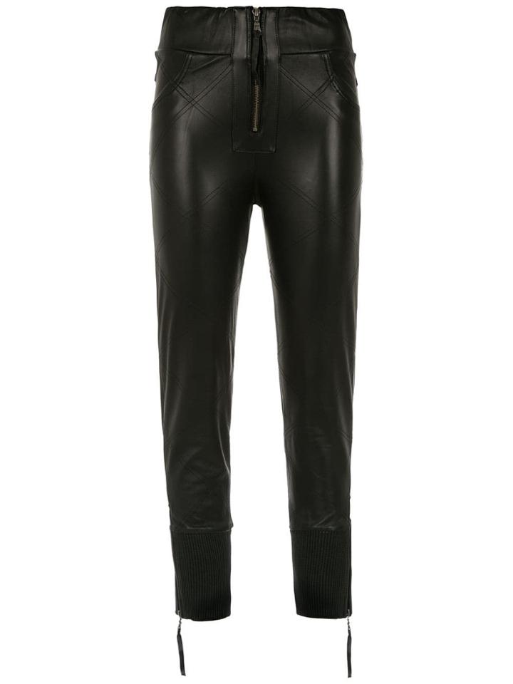 Andrea Bogosian Leather Skinny Pants - Black