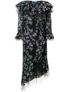 Blumarine Floral Fantasy Dress - Black
