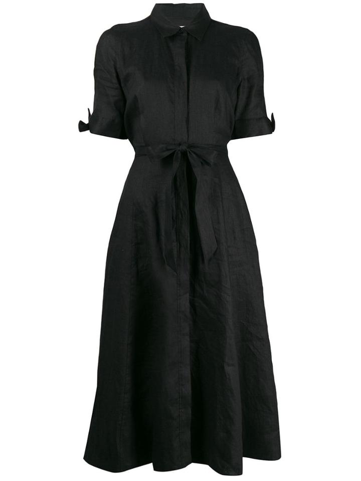 Equipment Waist-tied Flared Midi Dress - Black