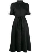Equipment Waist-tied Flared Midi Dress - Black