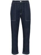 3x1 Sabine Tapered Contrast Stitch Chinos - Blue