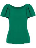 Dolce & Gabbana Ruffled Sleeve Top - Green