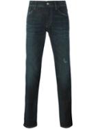 Dolce & Gabbana Distressed Skinny Jeans, Men's, Size: 48, Blue, Cotton/spandex/elastane