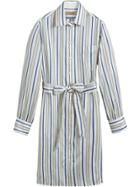 Burberry Striped Silk Shirt Dress - White