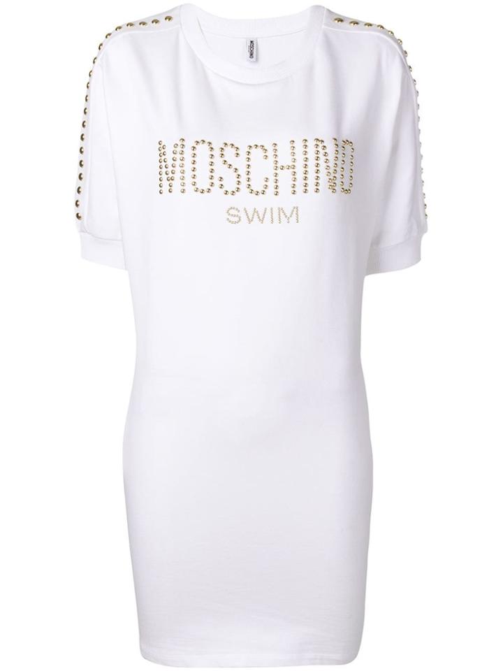 Moschino Logo Printed T-shirt Dress - White