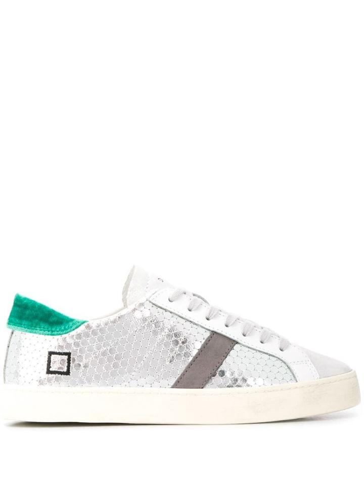 D.a.t.e. Metallic Low Top Sneakers - Silver