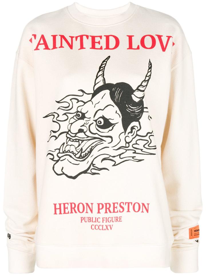 Heron Preston Graphic Print Sweatshirt - Nude & Neutrals