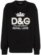 Dolce & Gabbana Crystal Embellished Logo Print Jumper - Black