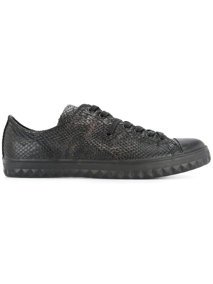 Whiteflags Python Embossed Sneakers - Black