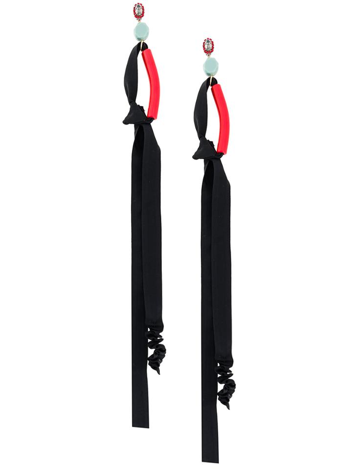 Marni Silk Resin Pendant Necklaces - Black