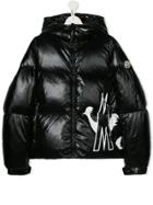 Moncler Kids Teen Rooster Print Puffer Jacket - Black