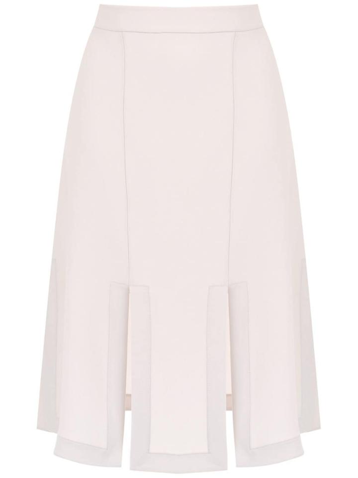 Gloria Coelho Midi Skirt With Front Slits - White