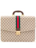 Gucci Pre-owned Gg Supreme Briefcase - Brown
