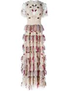 Valentino Beads And Feathers Embroidered Dress