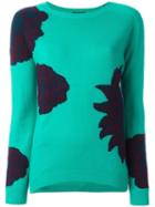 Etro Floral Pattern Pullover, Women's, Size: 40, Blue, Cashmere/wool