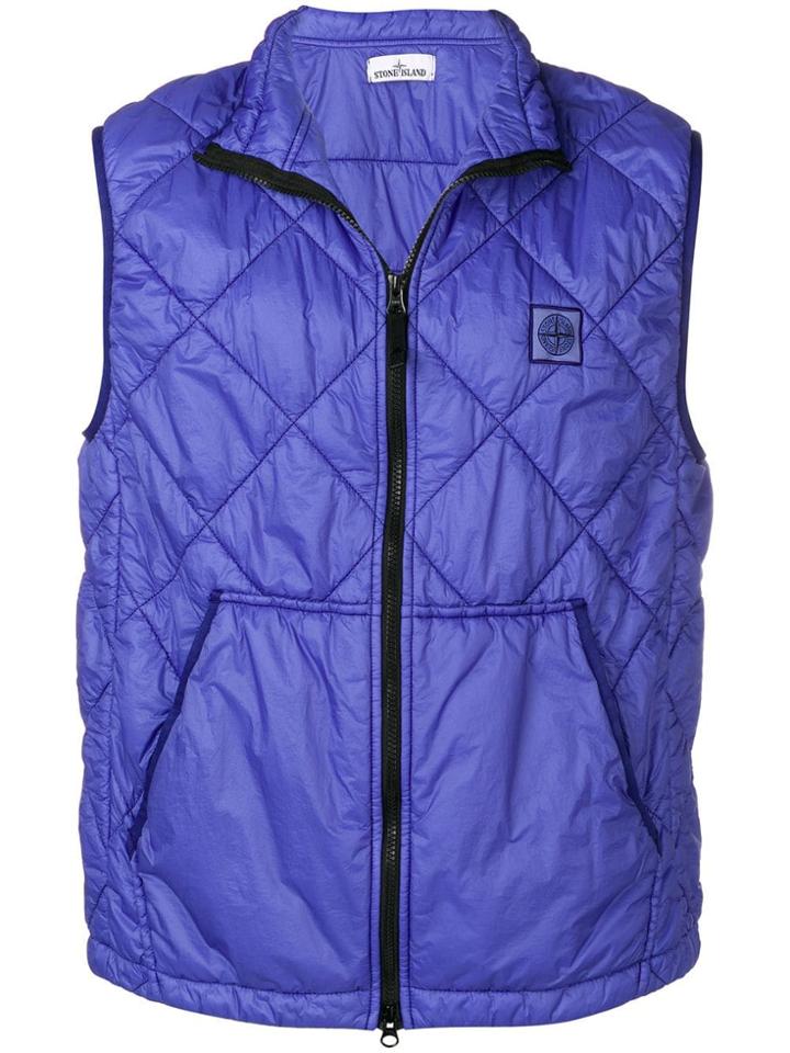 Stone Island Zip-up Gilet - Blue