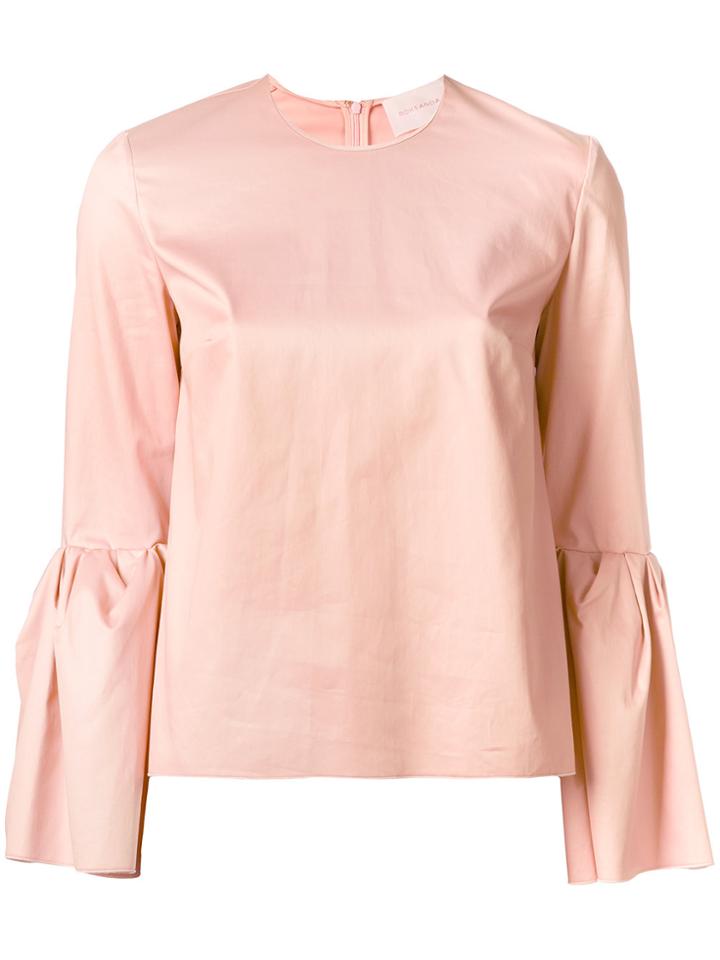 Roksanda Peplum Sleeve Top - Pink & Purple
