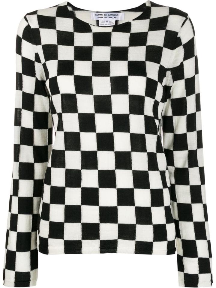 Comme Des Garçons Comme Des Garçons Checkered Jumper - Black