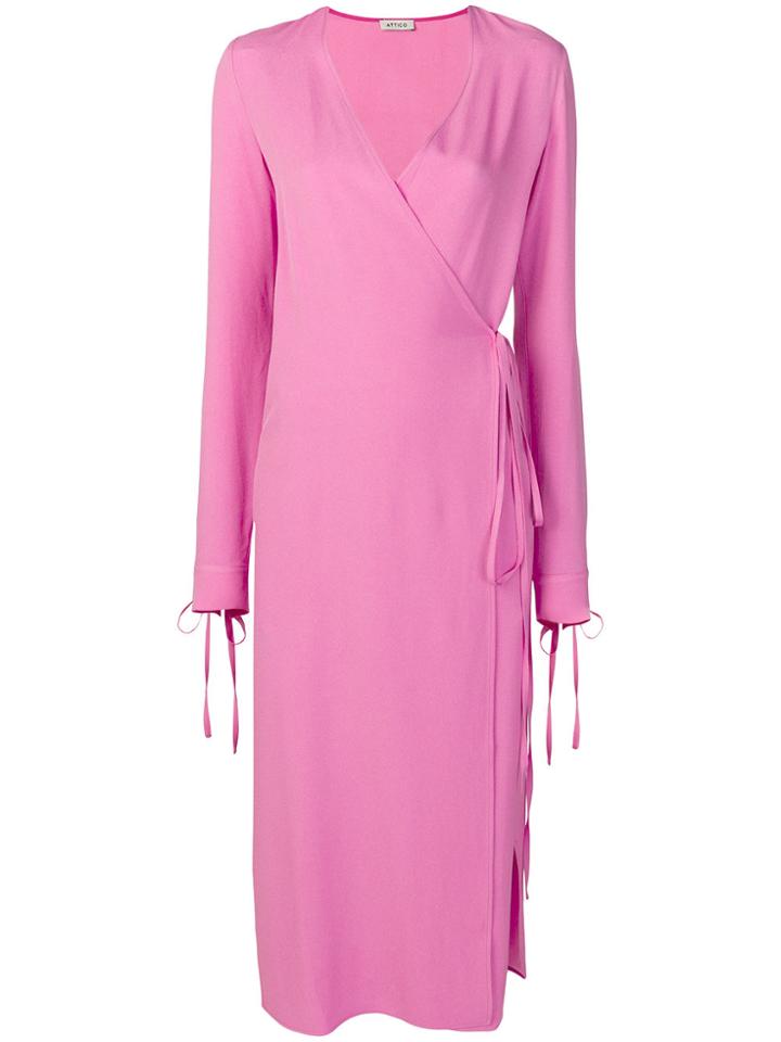 Attico Wrap Maxi Dress - Pink & Purple