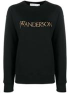 Jw Anderson Multicoloured Embroidered Logo Sweater - Black
