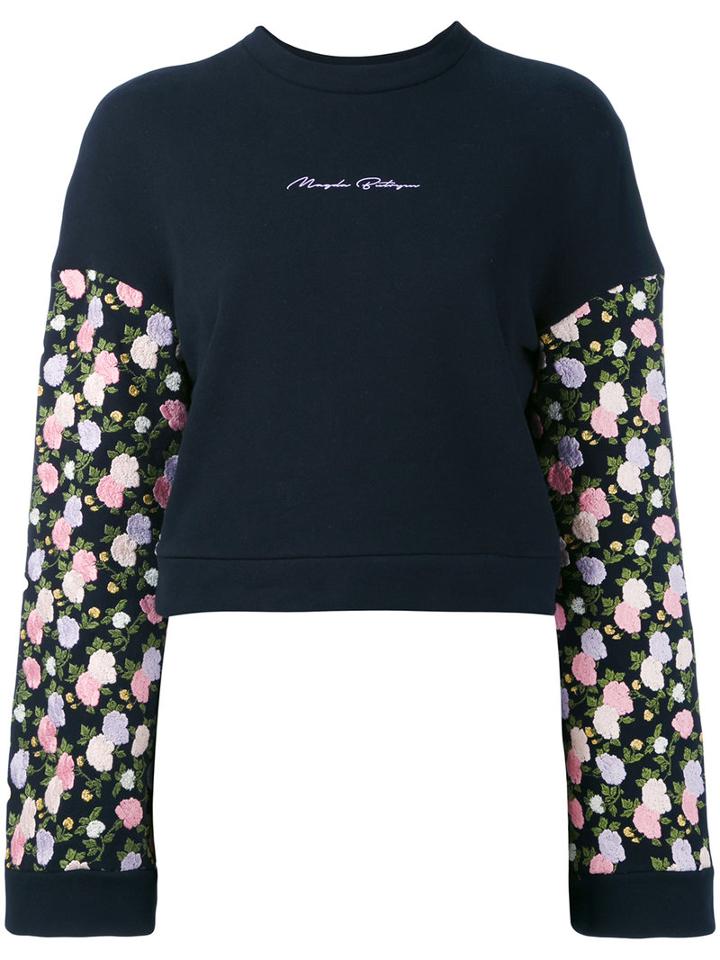 Magda Butrym - Floral-print Sweatshirt - Women - Cotton - 36, Blue, Cotton