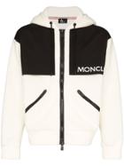 Moncler Grenoble Logo Print Hooded Fleece Jacket - White