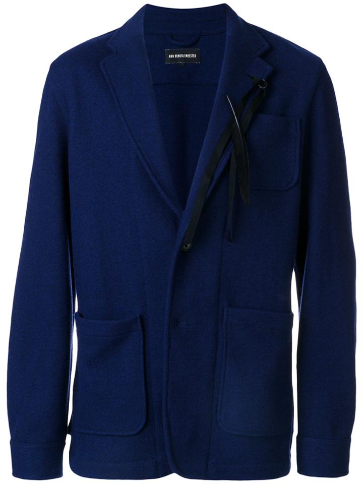 Ann Demeulemeester Feather Applique Blazer - Blue