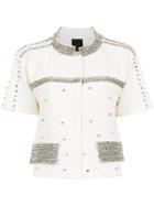 Andrea Bogosian High Neck Apliqué Shirt - White