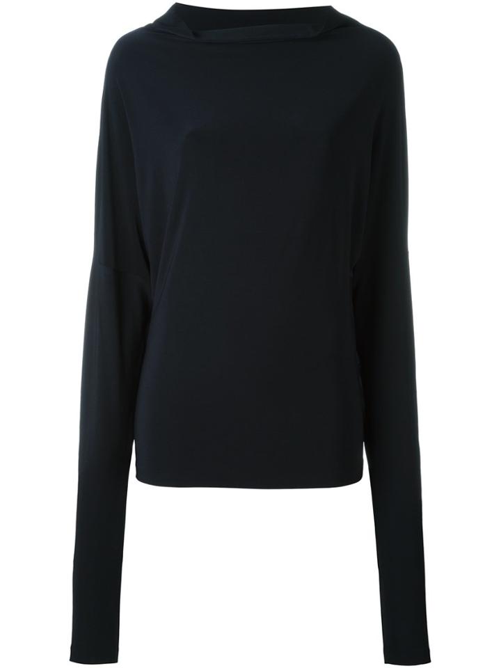 Norma Kamali Cowl Neck Top - Blue