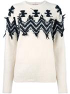 No21 Chevron Print Jumper, Women's, Size: 40, Nude/neutrals, Polyamide/spandex/elastane/cashmere/virgin Wool
