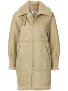 H Beauty & Youth Zipped Biker Coat - Brown