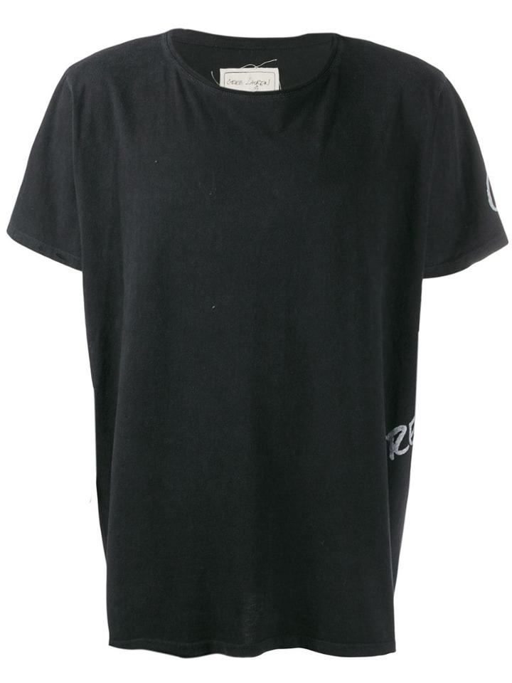 Greg Lauren Logo Print T-shirt - Black