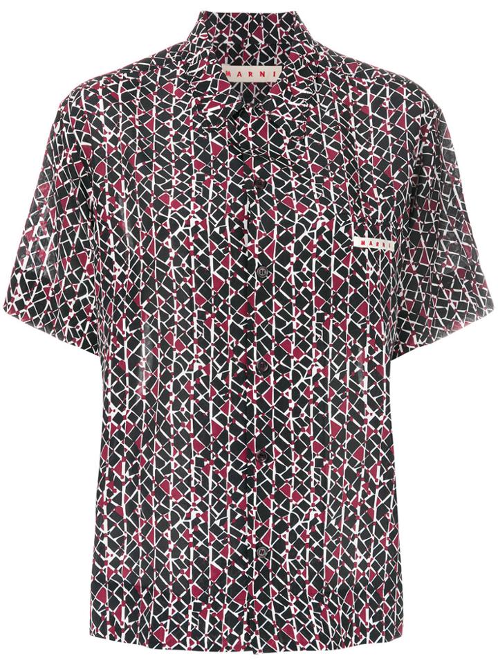 Marni Printed Half Sleeve Shirt - Black