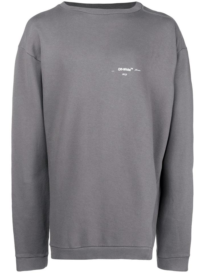 Off-white Longline Logo Sweatshirt - Grey