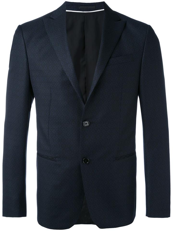 Z Zegna - Tonal Pattern Blazer - Men - Cupro/wool - 48, Blue, Cupro/wool