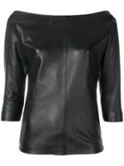 Dsquared2 Off-shoulder Leather Top - Black