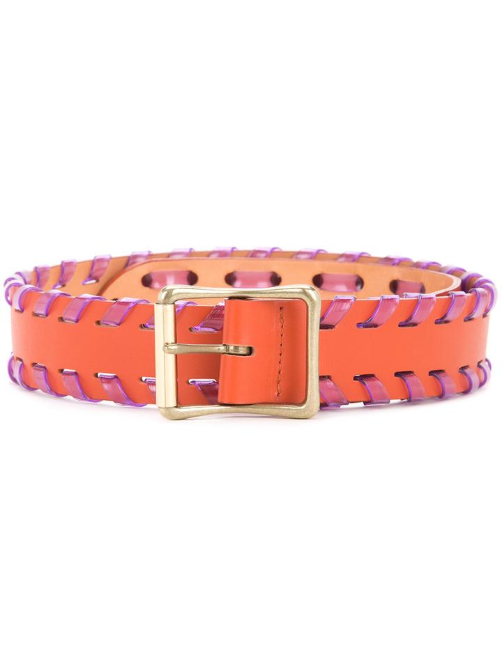 Theatre Products - Stitched Detail Belt - Women - Leather - One Size, Brown, Leather