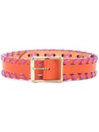 Theatre Products - Stitched Detail Belt - Women - Leather - One Size, Brown, Leather