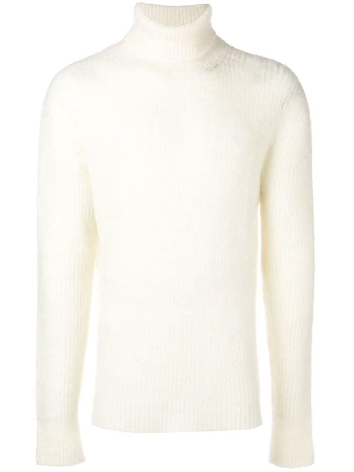 Paura Turtleneck Ribbed Jumper - White