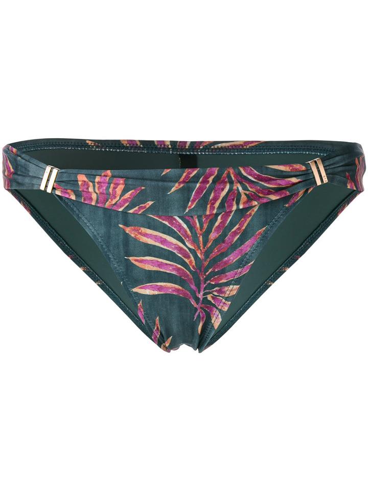 Vix Paula Hermanny - Floral Print Bikini Bottoms - Women - Polyamide/spandex/elastane - S, Women's, Green, Polyamide/spandex/elastane
