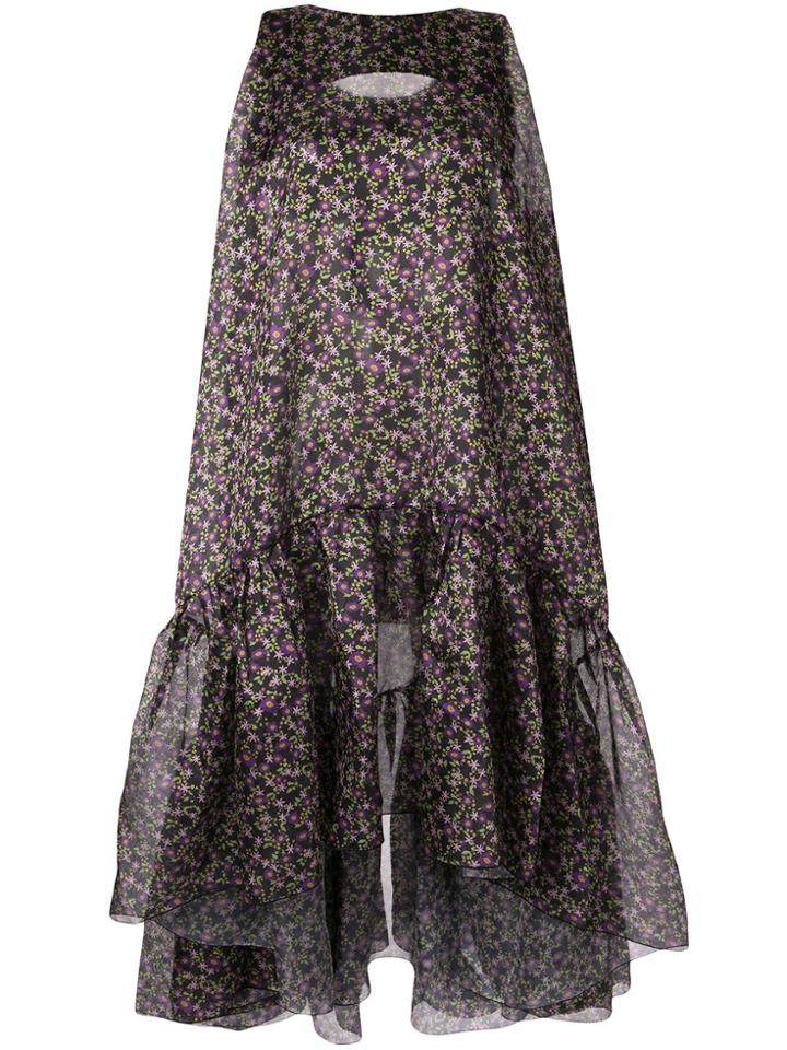 Romance Was Born Floral Flared Sleeveless Dress - Multicolour