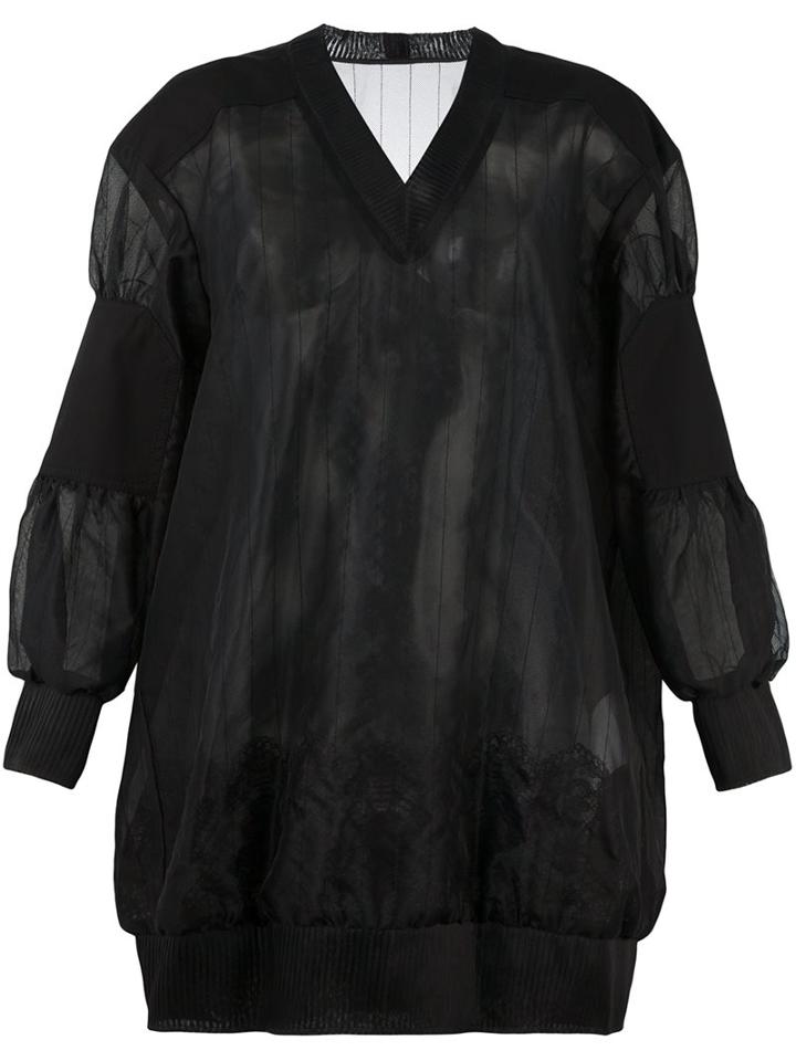 Sacai Semi-sheer Sweatshirt Style Dress