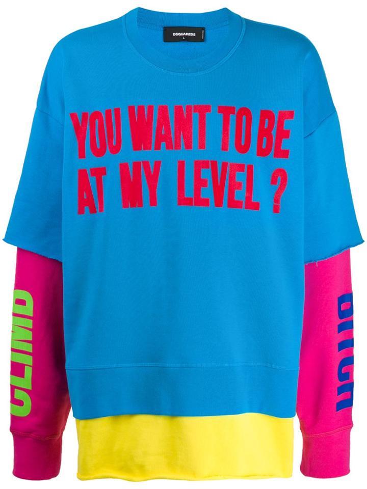Dsquared2 Block Colour Slogan Sweatshirt - Blue