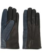 Paul Smith Colour Block Gloves, Men's, Size: Large, Blue, Silk/sheep Skin/shearling/cashmere/wool