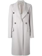Jil Sander Double Breasted Coat, Women's, Size: 34, Grey, Silk/cupro/cashmere