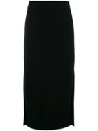 Pringle Of Scotland Knitted Midi Skirt - Black