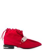 Toga Pulla Drawstring Ankle Boots - Red
